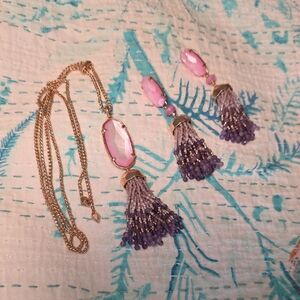 KENDRA SCOTT TASSEL EARRINGS AND NECKLACE SET